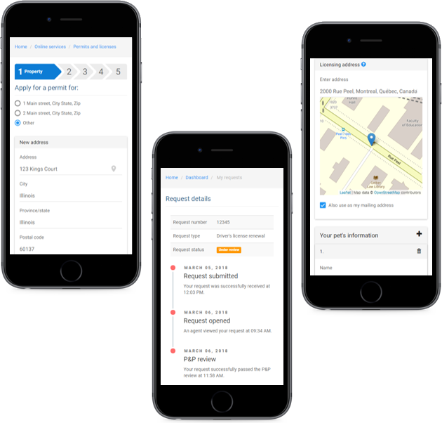 Portal redesign screenshots